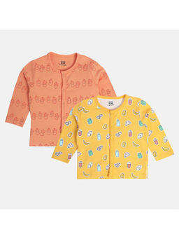 MINI KLUB - Boys Peach/Yellow Front Open Vest T-Shirt (Pack of 2)