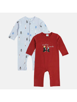 MINI KLUB - Boys Blue/Red Romper (Pack of 2)