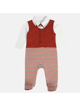 MINI KLUB - Boys Brown/Marshmallow Sleep Bodysuit