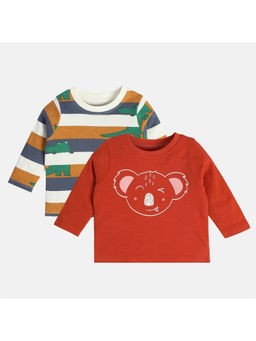 MINI KLUB - Boys Brown/Rust Red T-Shirt (Pack of 2)