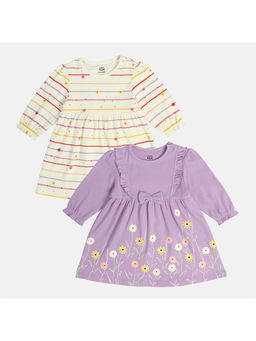 MINI KLUB - Girls Off White/Lavender Dress (Pack of 2)