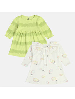MINI KLUB - Girls Marshmallow/Green Dress (Pack of 2)