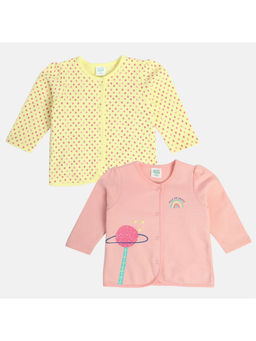 MINI KLUB - Girls Multi Front Open Vest T-Shirt (Pack of 2)