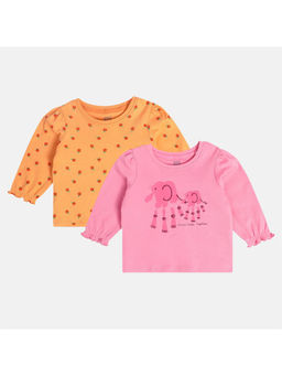 MINI KLUB - Girls Orange/Pink Knit Top (Pack of 2)