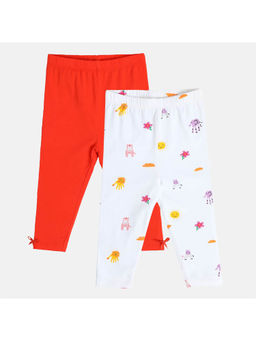 MINI KLUB - Girls White/Red Legging (Pack of 2)