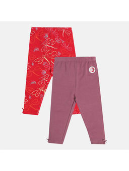 MINI KLUB - Girls Red/Plum Legging (Pack of 2)
