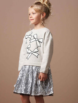 ANGEL & ROCKET - Ella Silver Sequin Sweat Dress