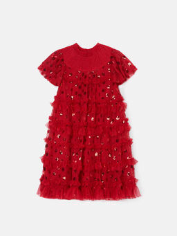 ANGEL & ROCKET - Delphine Red Sequin Mesh Dress