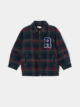 ANGEL & ROCKET - Chad Navy Check Collegiate Jacket