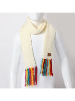 FUNKRAFTS - Handmade Woolen Knitted Girls Muffler - Off White