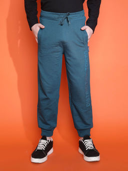 Lil Tomatoes - Boys Light Weight Printed Cotton Looper Joggers - Navy