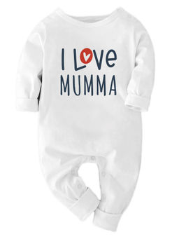Zeezeezoo - Full Sleeves I Love Mumma Printed Baby Bodysuit - White