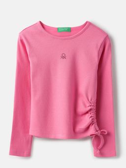 United Colors of Benetton - Pink Regular Fit Round Neck Solid Top