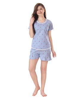 PIU - Women's Cotton Heart Top and Shorts (Set of 2)