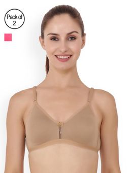 Floret - Pack of 2 Solid T Shirt Bra - Multi-Color