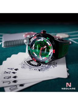 NSQUARE - Casino Royale LTD Round Dial Mens Watch G0544-N40.1 GREEN STRAP (M)