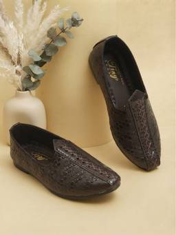 Tiny Bugs - Boys Ethnic Wear Mojaris - Brown