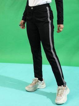 PINACOLADA - Womens Side-Striped Skinny Fit Denim Jeans