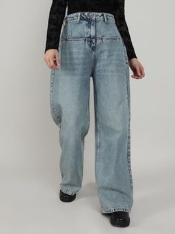 PINACOLADA - Blue Wide Leg Denim Jeans