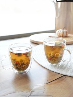 The Better Home - Zest Series Double Wall Glass Cup 2Pcs 400ml, Transparent