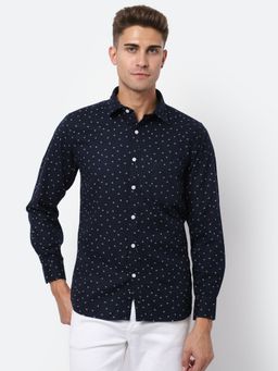 Cantabil - Men Navy Blue Shirt
