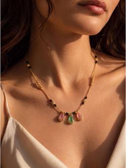 Gahan - Elegant Gold Mangalsutra with Delicate -Shaped Crystal Charms Design for Women