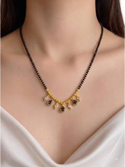 Gahan - Elegant Gold Plated Multi-Color Beaded Mangalsutra