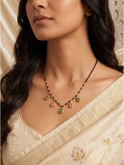 Gahan - Elegant Gold Plated Multi-Color Beaded Mangalsutra for Women