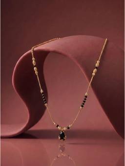 Gahan - Elegant Gold Chain Mangalsutra with Charms and Sparkling Drop Pendants