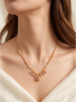 Gahan - Elegant Gold Chain Necklace with Charms and Sparkling Drop Pendants for Everyday Wear