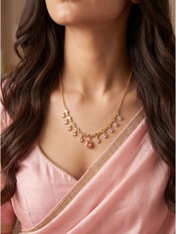 Gahan - Elegant Gold Chain Necklace with Charms and Sparkling Drop Pendants for Everyday Wear