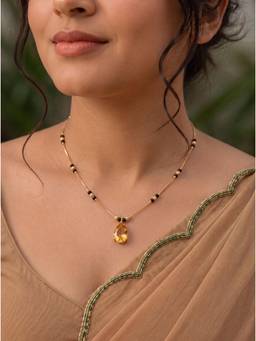 Gahan - Beautiful Yellow Mangalsutra Featuring -Shaped Charms for Women