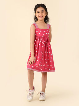 Fabindia - Pink Cotton Printed Dress