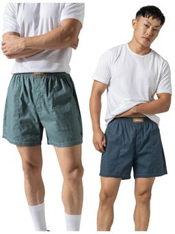 DaMENSCH - Multicolour Breeze Ultra-Light Printed Cotton Boxer Shorts (Pack of 2)