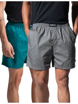 DaMENSCH - Breeze Ultra-Light Printed Cotton Multicolour Boxer Shorts (Pack of 2)
