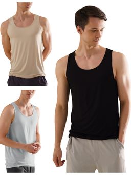 DaMENSCH - Round Neck Anti-Bacterial Anti Odour Innerwear Vest (Pack of 3)