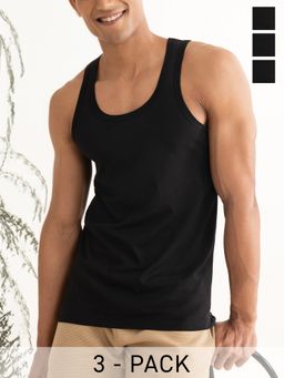 DaMENSCH - Round Neck Neo-Cotton Anti-Microbial Innerwear Vest (Pack of 3)