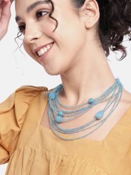 RICHEERA - Blue Multi-Stranded Necklace