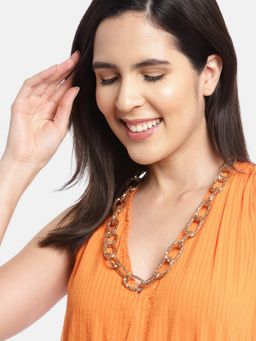 RICHEERA - Brass Rose Gold-Plated Necklace