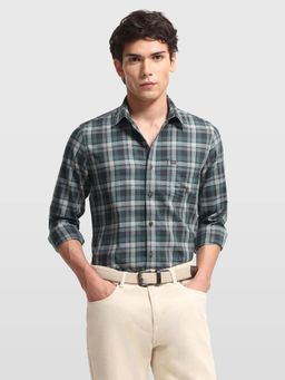 Arrow Sports - Men's Checks Slim Fit Sage and Sun Shirt