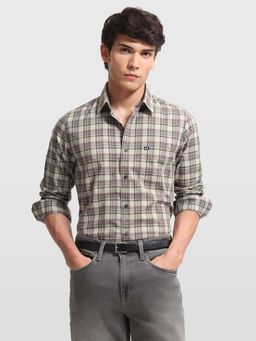 Arrow Sports - Men's Checks Slim Fit Sage and Sun Shirt