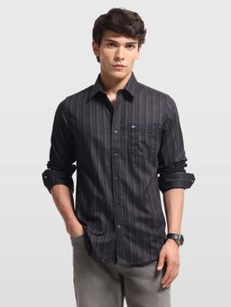Arrow Sports - Men's Striped Slim Fit Sage and Sun Shirt