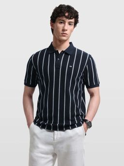 Arrow Sports - Men's Vertical Striped Regular Fit Polo T-Shirt