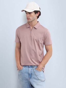 Flying Machine - Men's Vertical Striped Regular Fit Polo T-Shirt