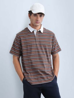 Flying Machine - Men's Horizontal Striped Relaxed Fit Polo T-Shirt