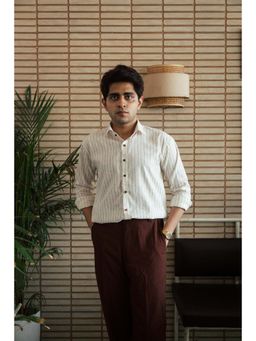 JAVINISHKA - Men’s Off-White Pinstripe Shirt