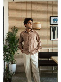 JAVINISHKA - Men’s Brown Checkered Shirt