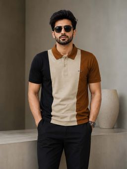 Parcel Yard - Men's Stylish Collar Neck Half Sleeve Polo T-Shirt