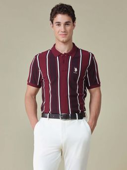U.S. POLO ASSN. - Men's Vertical Striped Regular Fit Polo T-Shirt