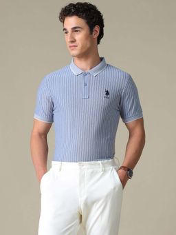 U.S. POLO ASSN. - Men's Vertical Striped Regular Fit Polo T-Shirt